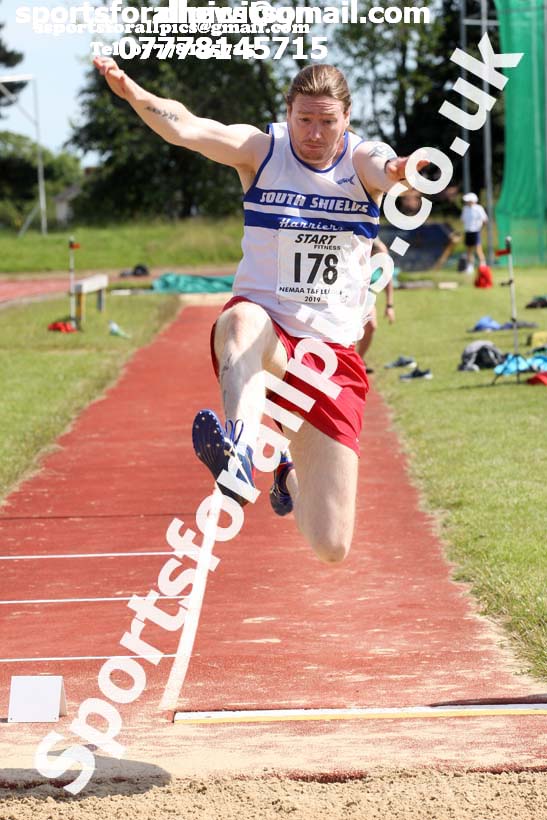 Mens long jump, 2019 NEMA Track and Field Champs, Monkton. Photo:  David T. Hewitson/Sports for All Pics